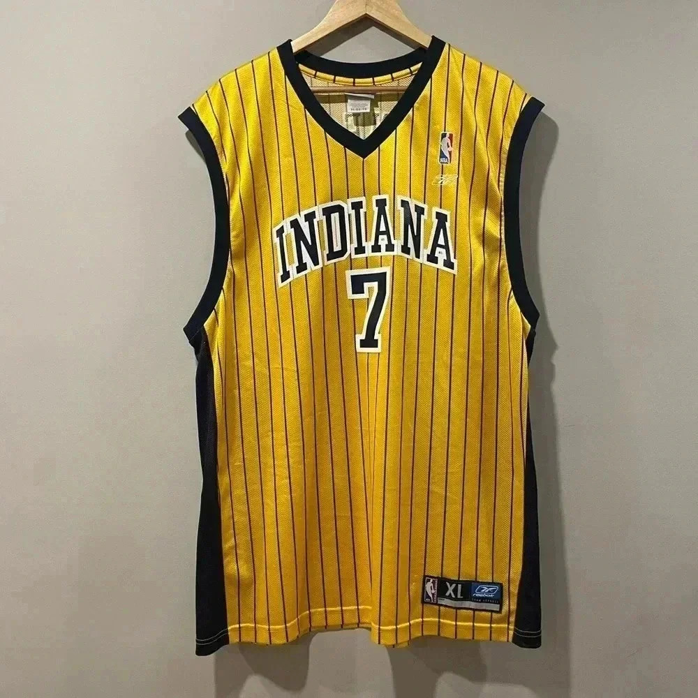 Vintage Reebok Pinstripe Indiana Pacers Jeramaine O'Neal NBA  Basketball Jersey